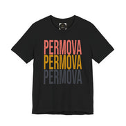 PERMOVA Retro Stack T-Shirt - Bold Triplet Typography Tee