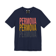 PERMOVA Retro Stack T-Shirt - Bold Triplet Typography Tee