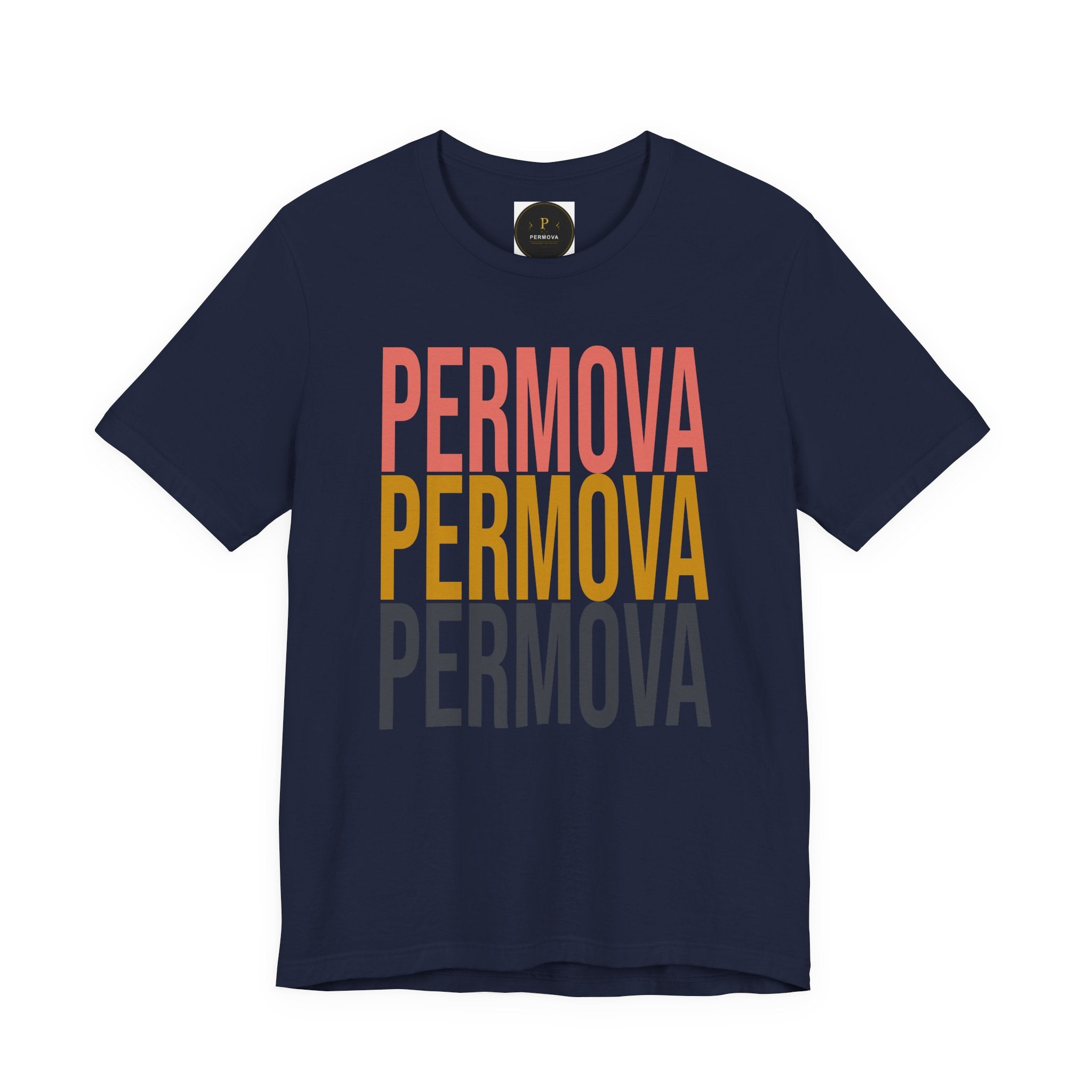 PERMOVA Retro Stack T-Shirt - Bold Triplet Typography Tee