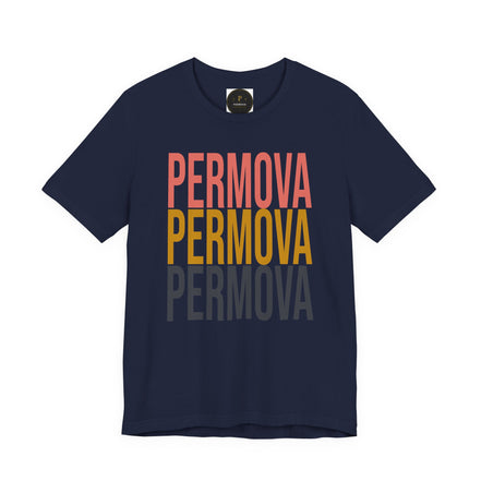 PERMOVA Retro Stack T-Shirt - Bold Triplet Typography Tee