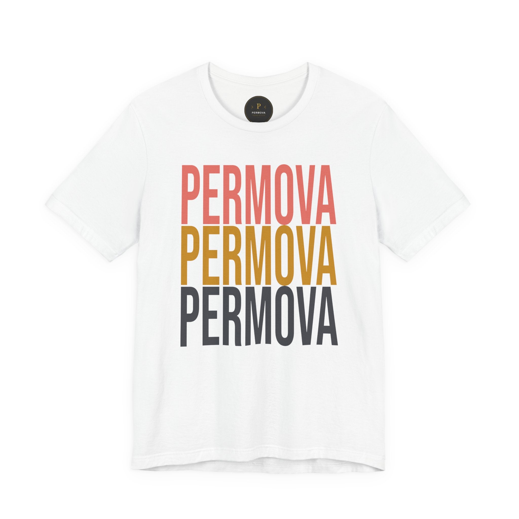PERMOVA Retro Stack T-Shirt - Bold Triplet Typography Tee