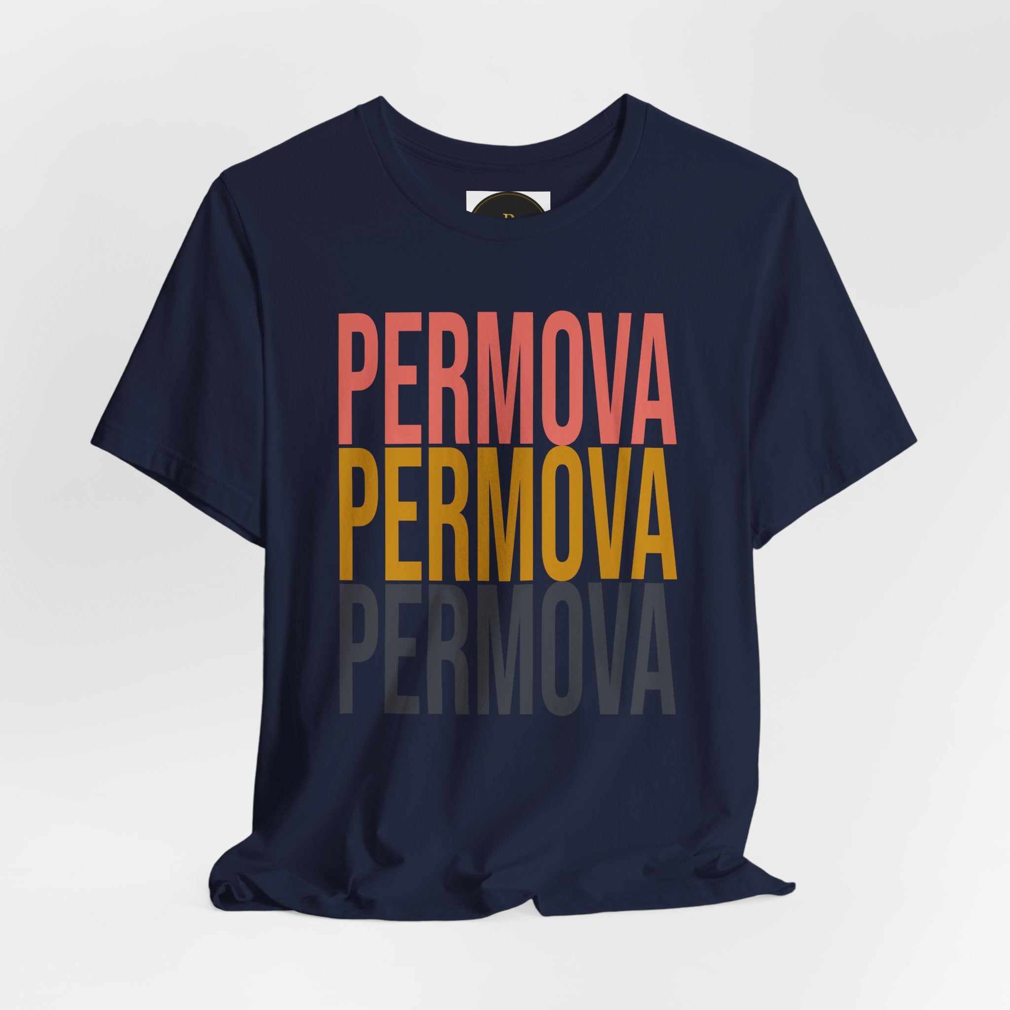 PERMOVA Retro Stack T-Shirt - Bold Triplet Typography Tee