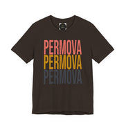 PERMOVA Retro Stack T-Shirt - Bold Triplet Typography Tee