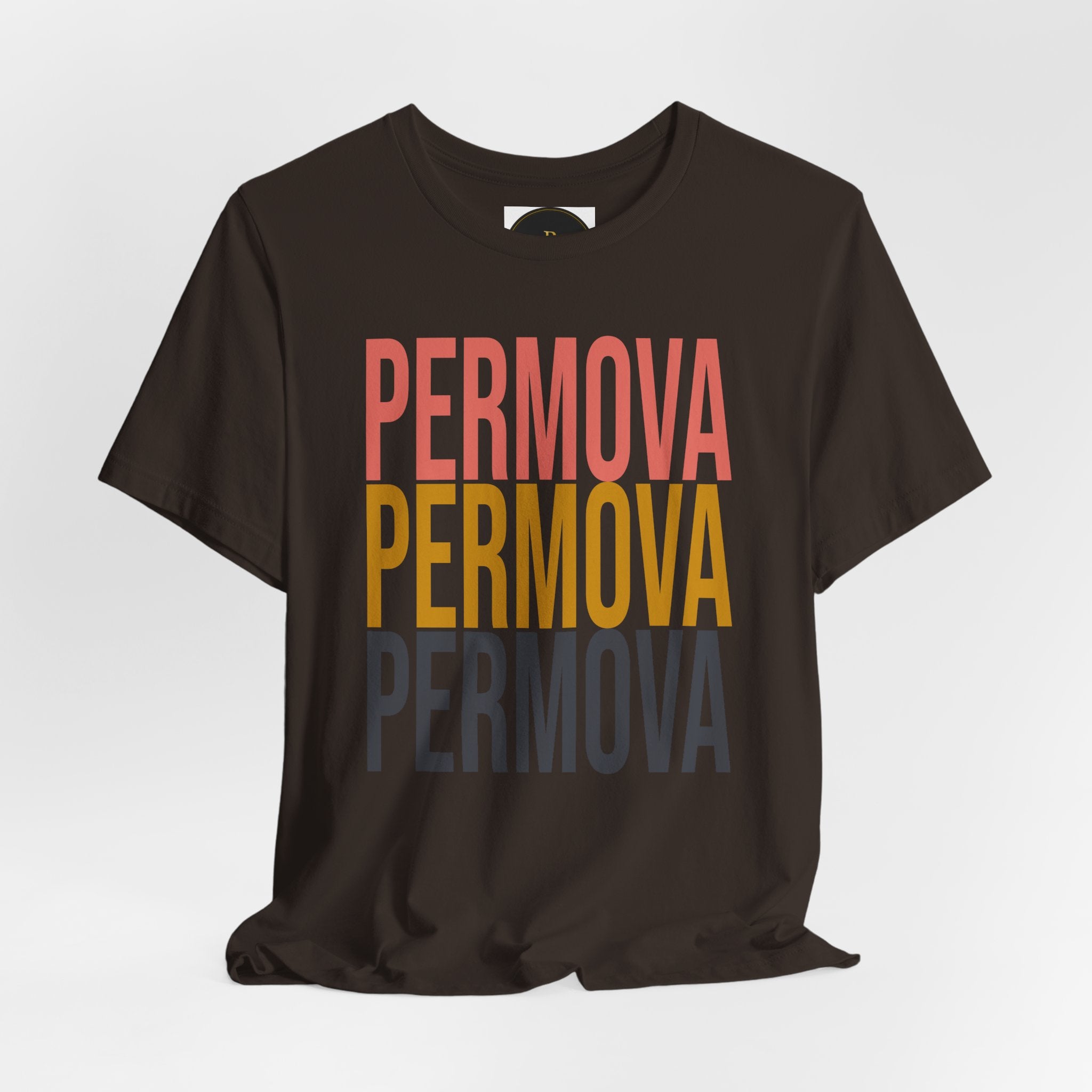 PERMOVA Retro Stack T-Shirt - Bold Triplet Typography Tee