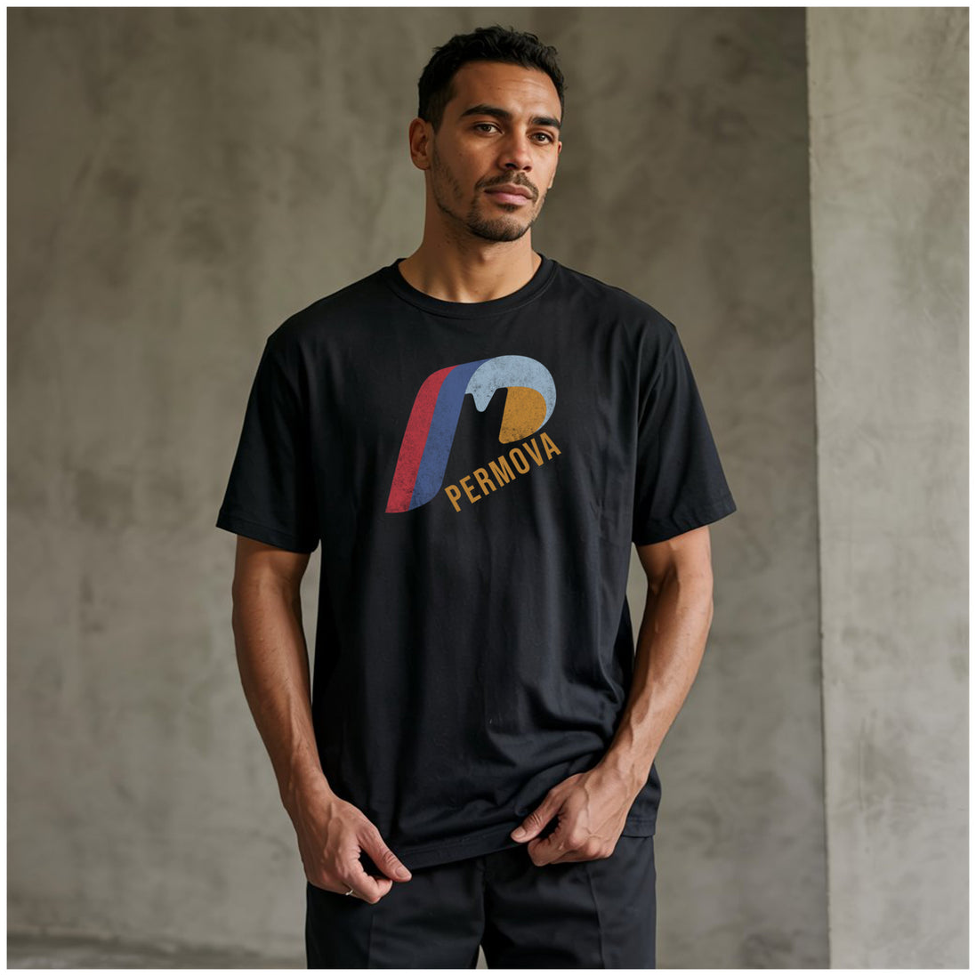 PERMOVA Retro Wave T-Shirt - Vintage Surf Logo Tee