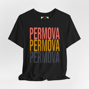 PERMOVA Retro Stack T-Shirt - Bold Triplet Typography Tee