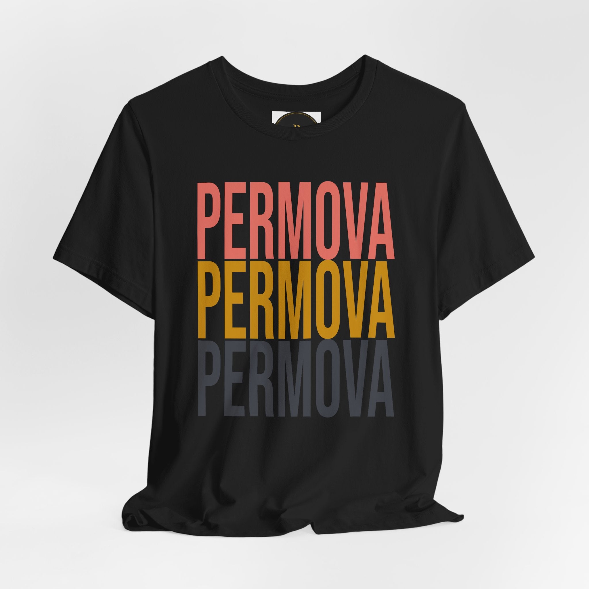 PERMOVA Retro Stack T-Shirt - Bold Triplet Typography Tee