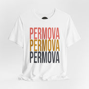 PERMOVA Retro Stack T-Shirt - Bold Triplet Typography Tee