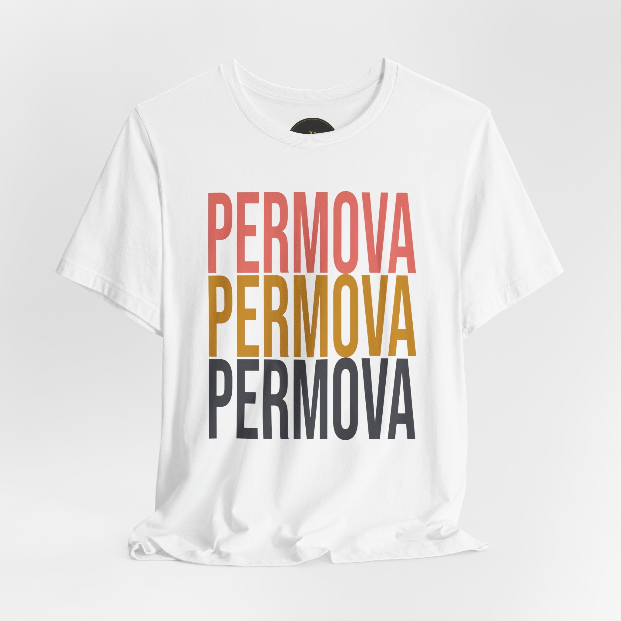 PERMOVA Retro Stack T-Shirt - Bold Triplet Typography Tee