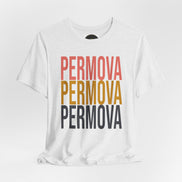 PERMOVA Retro Stack T-Shirt - Bold Triplet Typography Tee