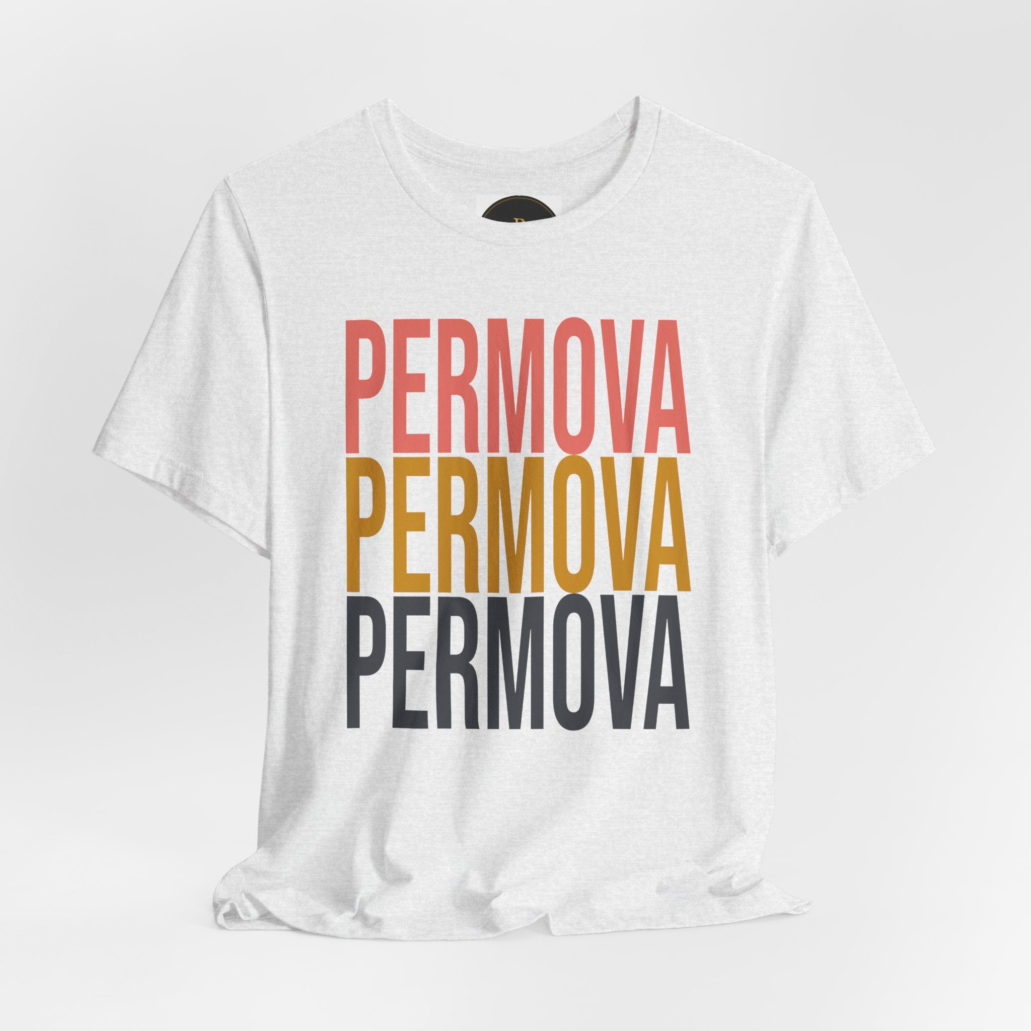 PERMOVA Retro Stack T-Shirt - Bold Triplet Typography Tee